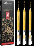 0.6mm Fine Point Gold Gel Pens, 3-Pack for Artists Drawing on Black Paper, Sketching, Adult Coloring Books & Holiday Crafts