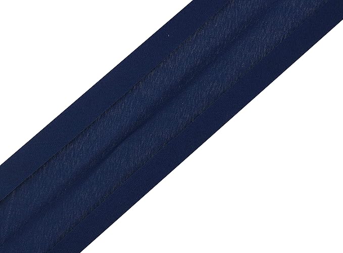 Mandala Crafts 55 Yards 1 Inch Navy Blue Double Fold Bias Tape for Sewing - Bias Binding Tape for Quilting Binding, Hemming, Seam, and Fabric Piping