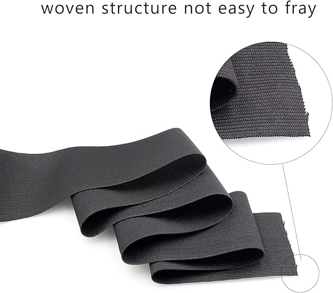 4 Inch Elastic Band for Sewing, Crafts, DIY, High Elasticity, (White 5yards, Black 5 Yards)