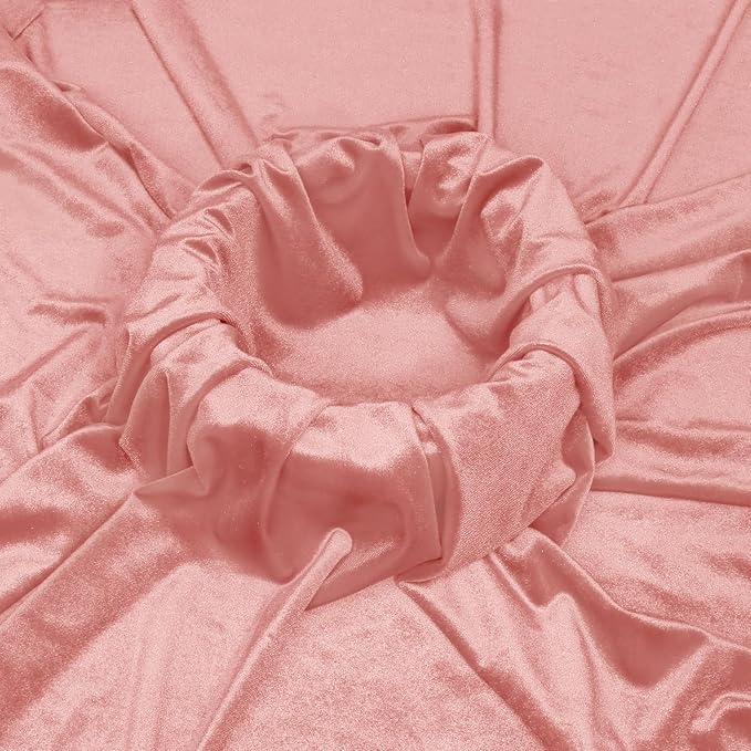 KKJIAF Light Pink Stretch Velvet Fabric 60 Inch Wide, 2 Yard Soft Stretchy Fabric for Sewing Clothes, Apparel, Costume, Crafts - 90% Polyester 10% Spandex