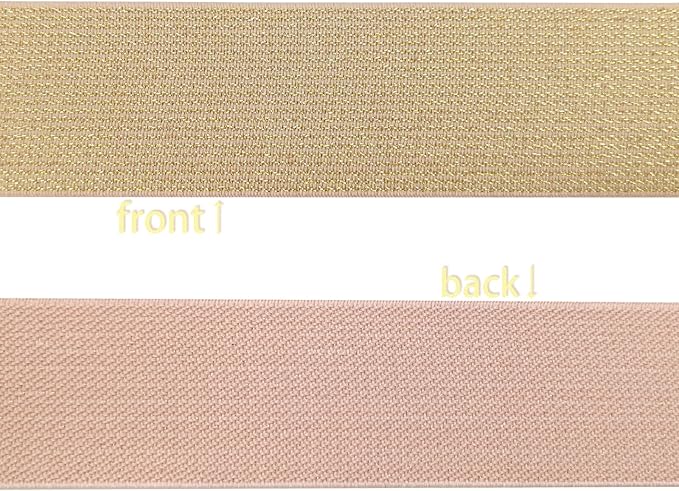 JESEP YONG 1.5 inch Glitter Pink Knit Elastic Band for Sewing 5 Yards Metallic Gold Ribbon Trims Spool Non-Slip Heavy Elastic Stretchy Strap for Pants Waistband-Wigs-Skirts-Craft Projects