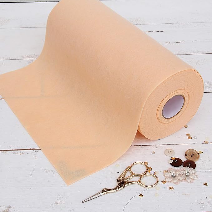 Threadart Premium Felt Roll - 12" x 10yd - Peach | Soft Wool-Like Feel | 1.2mm Thick Fabric for DIY Crafts, Sewing, Crafting Projects | Compatible with Cricut Maker