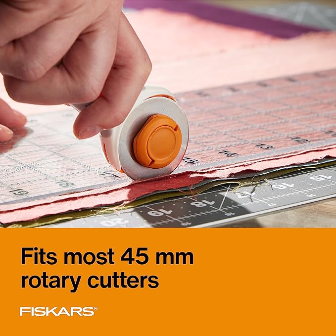 Fiskars 45mm Rotary Blade 2-Pack, Replacement Blades for Rotary Cutters, Precision Cutting for Quilting and Sewing
