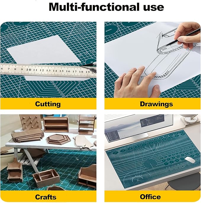 A5 Cutting Mat, Self Healing Sewing Mat, Craft Mat Double Sided 3-Ply Craft Cutting Board for Sewing Crafts Leather Fabric Scrapbooking Project Art Supplies, 8.6“ x 5.9”, Purple
