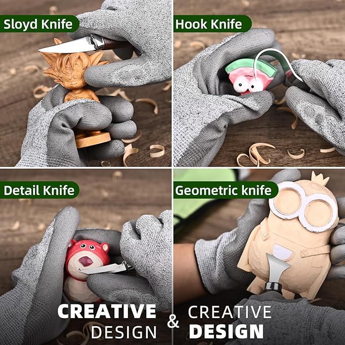 IMYMEE Wood Whittling Kit for Beginners-Complete Whittling Set with 4pcs Wood Carving Knives & 8pcs Basswood Wood Blocks-Perfect Wood Carving Kit Set-Includes Wood Carving Tools for Adults and Kids