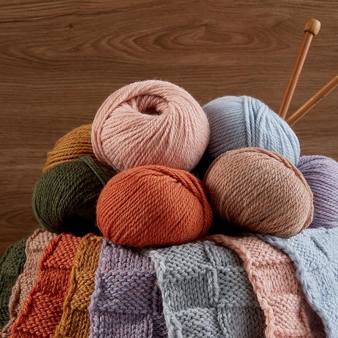 100% Merino Wool Yarn, 3-Ply Luxurious and Soft Yarn for Hand Knitting & Crocheting (Amber, 1Ball)