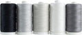 Connecting Threads 100% Cotton Thread Sets - 1200 Yard Spools (Set of 5 - Salt & Pepper)