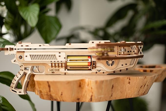Wood Trick Bullet Boltcaster Crossbow 3D Wooden Puzzles for Adults to Build - Shoots up to 32 ft - Wooden Models Engineering DIY Project Mechanical 3D Puzzles Model Kits for Adults