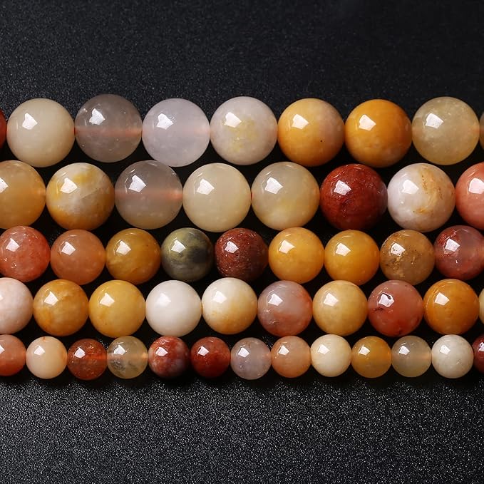 4MM 88PCS Natural Stone Golden Thread Jade Crystal Loose Beads for Jewelry Making DIY Bracelet Necklace 1 Strand 15’’