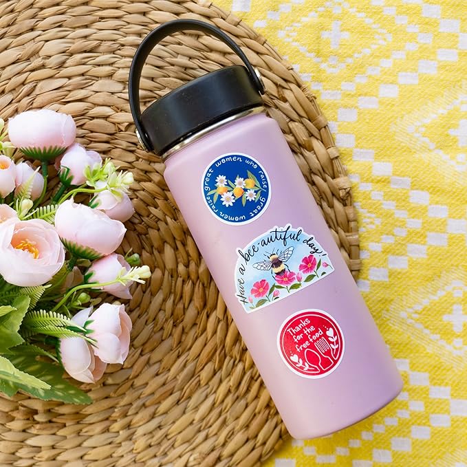 Navy Peony Heartfelt Mother's Day Stickers (22 Pieces) - Floral Themed, Funny, Waterproof | Mom Stickers for Crafts, Scrapbooks, Water Bottles
