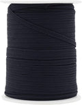 Mandala Crafts 3mm 50 Yds Roll of Black Elastic Bands for Sewing - 1/8 Flat Elastics Cord - 1 8 Inch Braided Stretch Straps for Crafting
