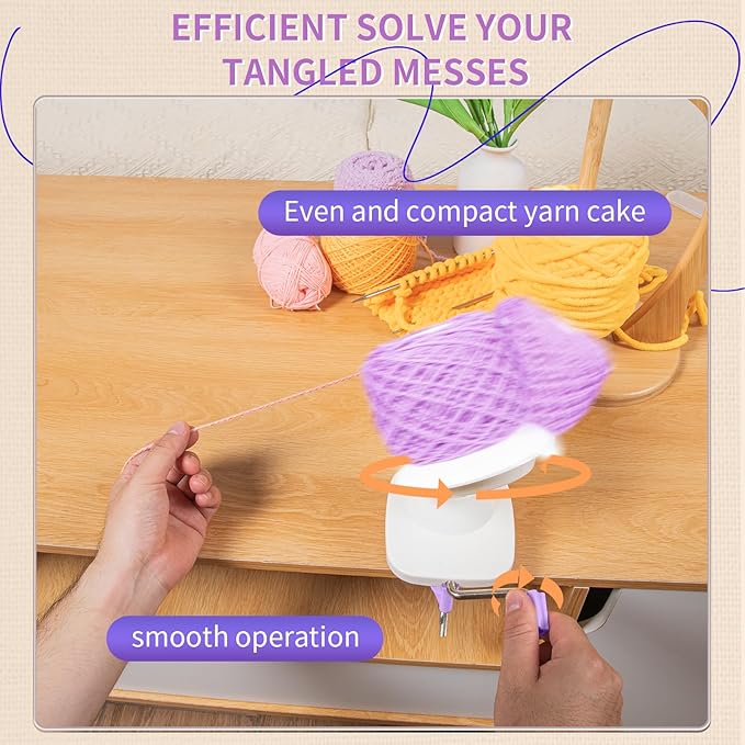 BAPOTH Yarn Winder, Efficient Yarn Winder for Crocheting Make 3.5oz Yarn Cakes, Easy to Use and Install Yarn Ball Winder with Lower Noise, The Helper for Knitting Lover for Yarns Below Size 5