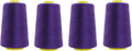 Mandala Crafts 4 Pack of Serger Threads Cones Spools - 40S/2 24000 Yards Polyester Purple Threads for Sergers Machine and Overlock Quilting Sewing Machine