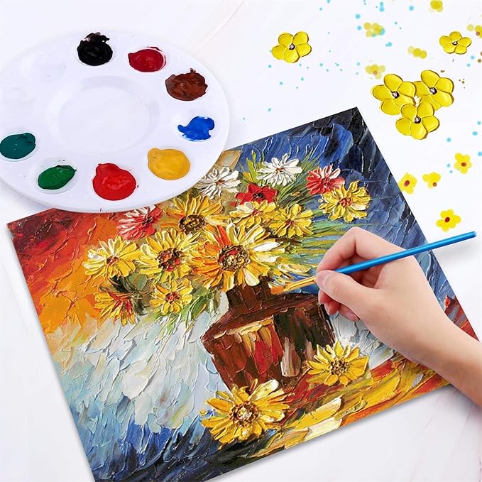 ESRICH Acrylic Paint Set,Painting Supplies with 2 PCS of 12 Colors Acrylic Paint,1 Easel 3 Canvas 30 Paintbrushes and 3 Palettes, Paint Kit for Kids,Students, Artists and Beginner