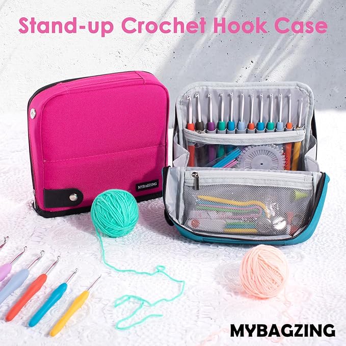 Crochet Hook Case Empty - Crochet Hook Organizer Stand Up Unique Design -Corchet Organizer - for Knitting & Crochet Supplies(Case Only)