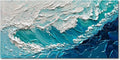 NANKAI 24x48 Inches Blue Thick Texture Abstract Oil Painting Hand-Painted Ocean Landscape Oil Painting Home Wall Art Deco