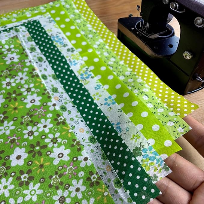 42PCS Cotton Fabric Squares for Quilting-9.8x9.8 inches, Multi-Color Floral Prints, Red Pink Yellow Green Blue Purple