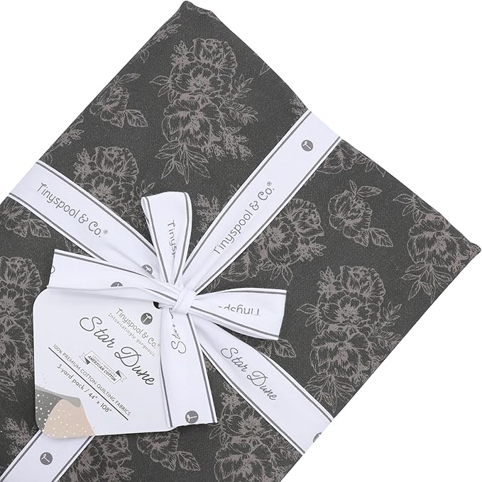 Tinyspool & Co. 100% American Cotton Fabric – 3 Yard Cut Quilting Fabric – Prewashed Preshrunk Yardage for Quilt Backing Borders Binding Sewing Crafts – Star Dune No.10 – Dark Taupe