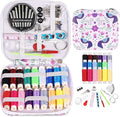 VINTAGE EMBROIDERY V.E. Travel Sewing Kit with Bag - Portable Sewing Supplies for Traveler, Adults, Beginner, Emergency,Contains Thread, Scissors, Needles, Tape Measure and Other Accessories (White)