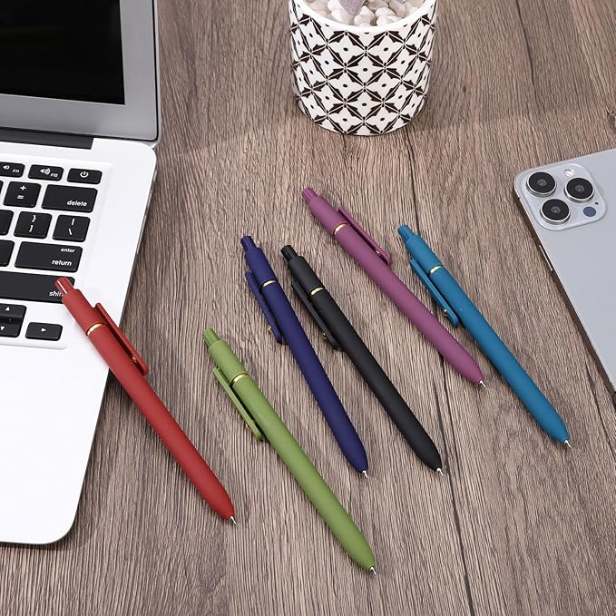 Ddaowanx Colorful Gel Pens, 0.5mm Fine Point Retractable, Cute Pens with Colored Writing and Sketching,Gifts for Nurse (24Pcs-Vintage Colors)