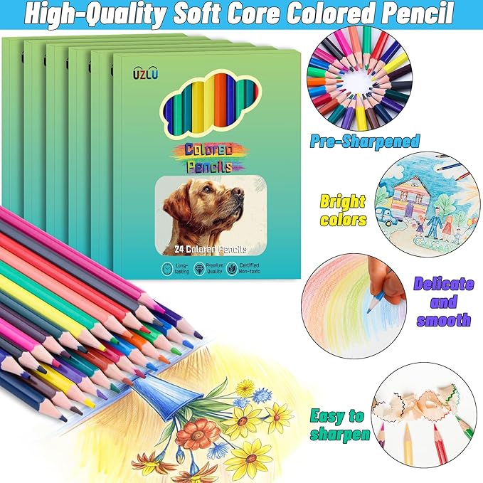 720 Count Colored Pencils Bulk, 30 Packs Colored Pencils, 24 Colors Pre-sharpened Coloring Pencils for Adults, Bulk School Supplies for Teachers, Classroom Prizes, Drawing Sketching Shading