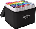 MemOffice 120 Colors Dual Tip Artist Alcohol Markers Set with Carrying Case - Perfect for Coloring, Drawing, Sketching, Card Making and Illustration - Perfect for Adults