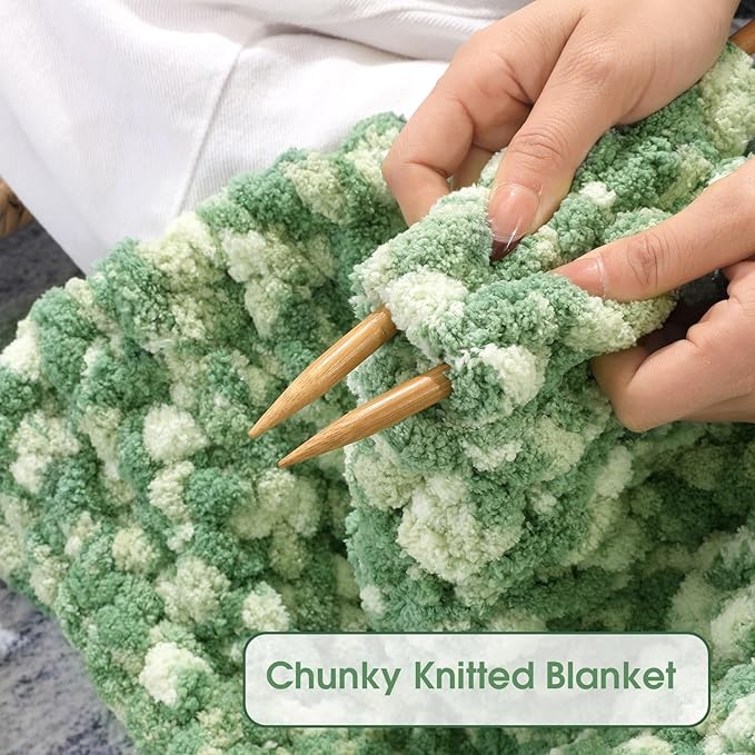 Hombys 8 Pack Giant Chunky Yarn for Crocheting and Knitting - Super Bulky, Soft, Fluffy, Plush, Fuzzy, Mixed Color Thick Chenille Yarn