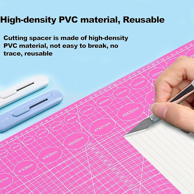 A5 Cutting Mat, Self Healing Sewing Mat, Craft Mat Double Sided 3-Ply Craft Cutting Board for Sewing Crafts Leather Fabric Scrapbooking Project Art Supplies, 8.6“ x 5.9”, Green