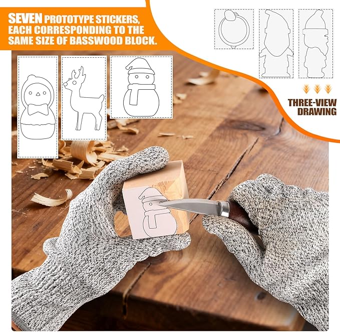 Wood Carving Kit - Whittling Kit with Wood Blocks and Paint Set - Carving Tools for Beginners - Hobbies for Women and Men - Arts and Crafts for Adults & Kids - woodworking tools
