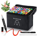 AdamStar Alcohol Markers, 80 Colors Dual Tip Art Markers for Kids & Adult Coloring, Sketching, Drawing - Paint Pens With Carry Case