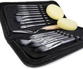 18 Piece Paint Brush Set, ARTIFY 15 Acrylic Paint Brushes, Palette Knife, and 2 Sponges, Professional Artist Paint Brushes for Acrylics, Watercolors, Gouache, Canvas, and Face Painting, Grey