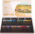 LIGHTWISH Professional Oil Pastels, 48 Vibrant Colors Plus 4 White, Set of 52, Creamy and Pigmented Artist Soft Oil Pastels for Blending, Layering & Shading