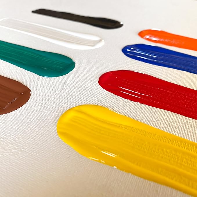milo Acrylic Paint Set of 8 Colors | 8 oz Bottles | Student Primary Colors Acrylics Painting Pack | Made in the USA | Non-Toxic Art & Craft Paints for Artists, & Hobby Painters