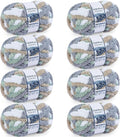 Chunky Yarn for Hand Knitting - #10 Chunky Chenille Blanket Yarn, Jumbo Big Thick Chunky Yarns for Crocheting, Tie Dye Bulky Knit Yarns, 8 Skein (25 yds 8 oz Each Skein), Cream&Sage&Grey&Khaki
