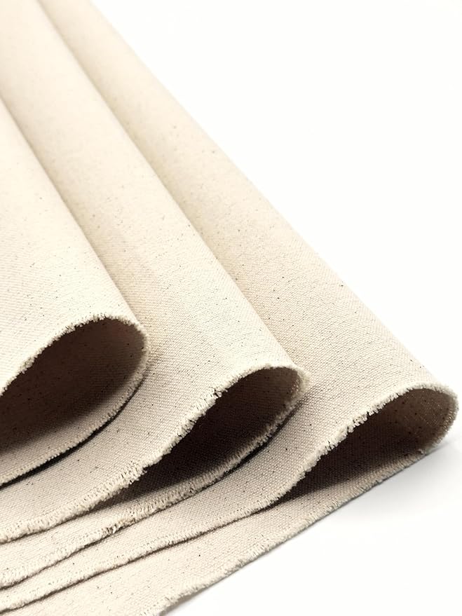 EOVEA | Canvas Fabric by The Yard - 100% Cotton Duck, Heavy Duty, Natural, Durable & Breathable Material for Upholstery, Bags, Crafts, Outdoor Projects (10oz Natural, 2 Yard)