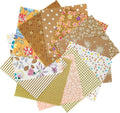 iNee Charm Packs for Quilting 5 inch, Precut Cotton Quilting Fabric Bundle, 48-5" Charm Squares, Light Coffee