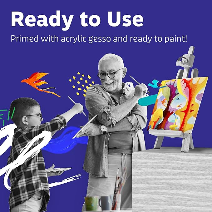 Artlicious Canvases for Painting - Pack of 24, 8 x 8 Inch Blank White Canvas Boards - 100% Cotton Art Panels for Oil, Acrylic & Watercolor Paint