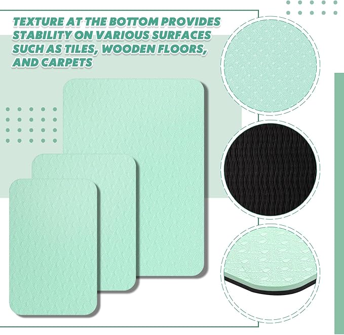 3 Pcs Sewing Machine Muffling Mat Pedal Mat Sewing Machine Pad No Slip Rubber Stay in Place Mats for Calms Vibration(Green,15 x 20 Inch,14 x 9 Inch,14 x 11 Inch)