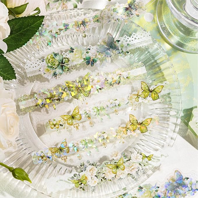 Alideco 120pcs Scrapbook Stickers Vintage Flower Butterfly Scrapbooking Junk Journal Crafts Embelishment Decoration Stickers (youchangmengjing)