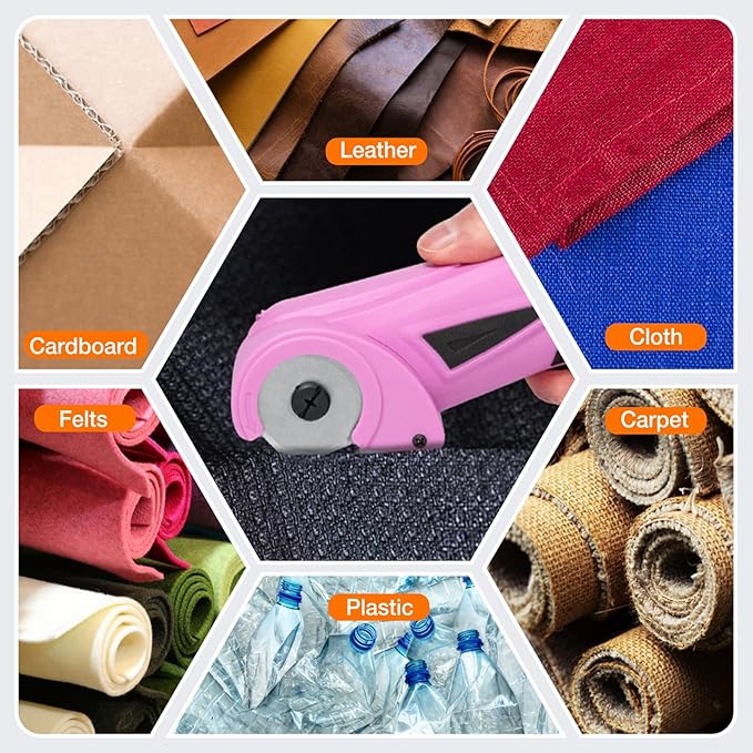VLOXO Cordless Electric Scissors, Rechargeable Fabric Scissors with Safety Lock, 4.0V Rotary Cutter Multi-Cutting Tools, Cardboard Powerful Fabric Cutter for Carpet Leather Felt with Storage Box