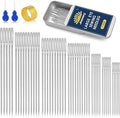 50 Pcs Large Eye Sewing Needles, 7 Size Sewing Needles for Handsewing, Leather Embroidery Thread Sharp Needle, Stainless Steel Yarn Knitting Needle with Threader, Thimble for Repair, Quilting