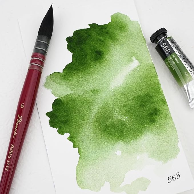 PHOENIX Professional Watercolor Paint Single Tube - 0.47 Fl Oz / 14ml - Sap Green
