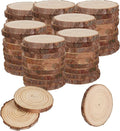 KINJOEK 50 PCS Natural Wood Slices 3.5-4 Inch with Bark Unfinished Wood Circles for Coasters DIY Crafts Wedding Decorations Christmas Ornaments