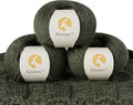 100% Merino Wool Yarn, 3-Ply Luxurious and Soft Yarn for Hand Knitting & Crocheting (Forest Green, 3Balls)