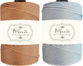 Maxee Premium Polyester Macrame Cord 3 mm × 218 yd (2 Pack),3mm 100% Polypropylene Macrame Cord,Ideal for Crochet, Wall Hangers, Bags, Rugs & DIY Crafts