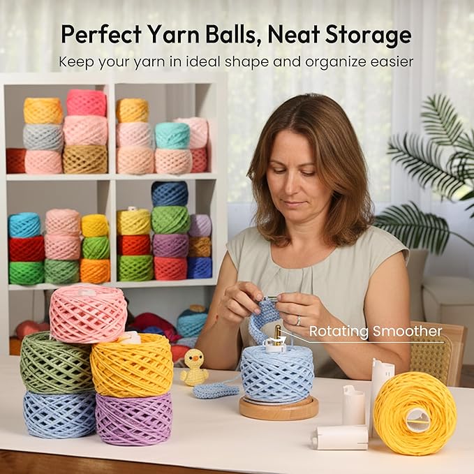 Etcokei 18pcs Yarn Ball Tube for Etcokei Electric Yarn Winder M1, Reusable ABS Yarn Cake Tube for Neat Storage & Tangle-Free Knitting/Crocheting Accessories