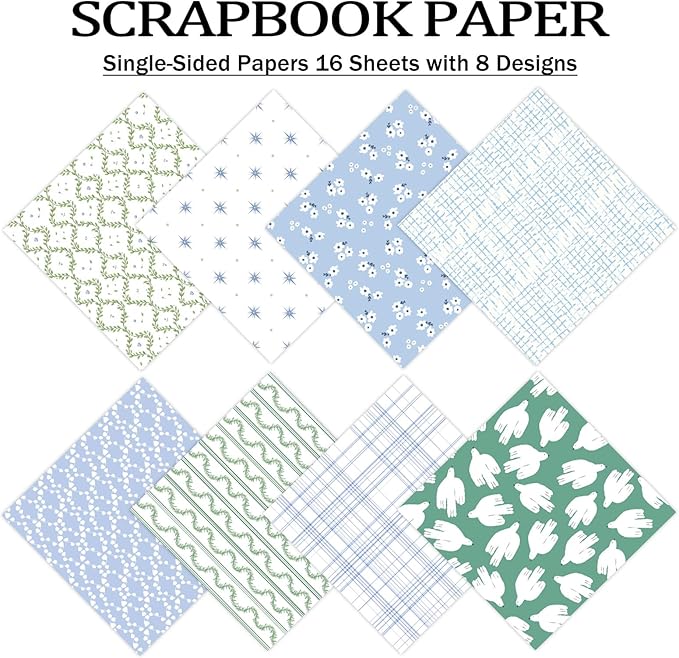 Scrapbook Paper,16 Sheets 4.1x5.8 Inch Energetic Harmony Style Scrapbook Supplies,Single-Sided Vivid Origami Decoupage Paper for DIY Crafts, Card Making, Art Journaling