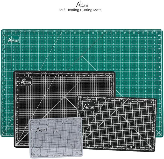 Acurit Self-Healing Cutting Mats - Self-Healing Craft Mats for Cutting, Measurements, Studios, Design, & More! - [Green - 18x24"]