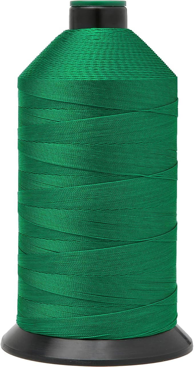 Extra Strong Bonded Nylon Thread #138 Tex135 – 16 OZ, 3000yds, Versatile Stitching Solution for Leather, Upholstery, Canvas Repair and More (Shamrock)