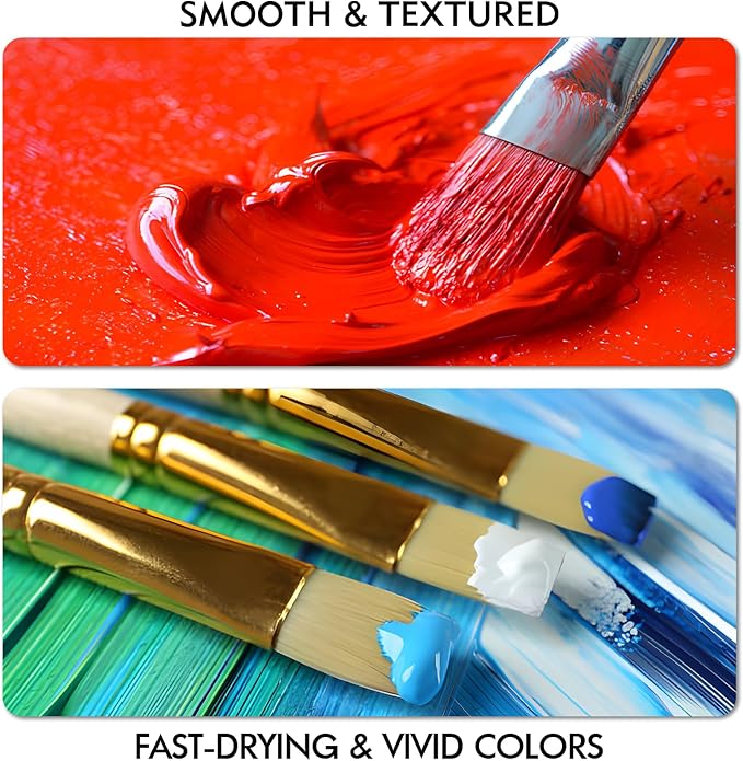 Acrylic Paint Sets for Adults 33.8oz/1000ml, 14 Color Large Bulk Paints kits, 1/4 Gallon Rich Pigment Art Painting Supplies for Artists/Beginners, Acrylic Paint Sets for Canvas with Pump, Color Wheel